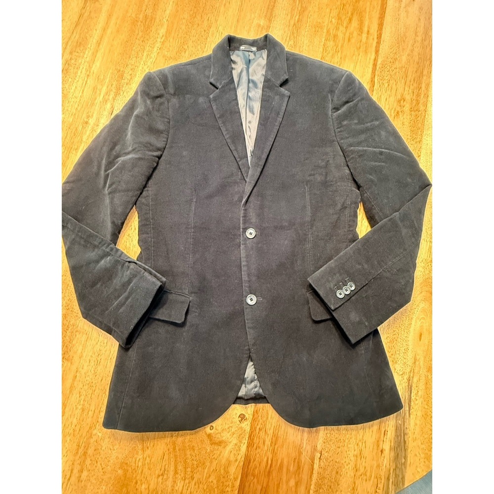 Gap Velvet Blazer Mens 38R Black Tailored Cotton Sport Coat Jacket